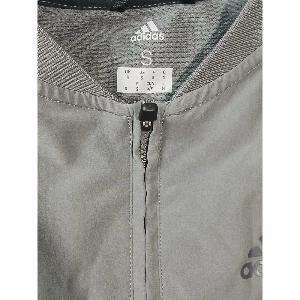 Adidas ClimaLite 1/4 Zip Golf Windbreaker Shirt Mens S Gray Short Sleeve